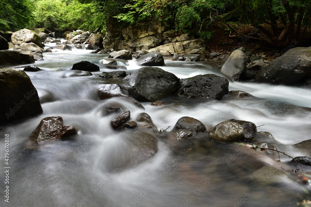 trekking around river and waterfall in summer trekking around river and waterfall in summer