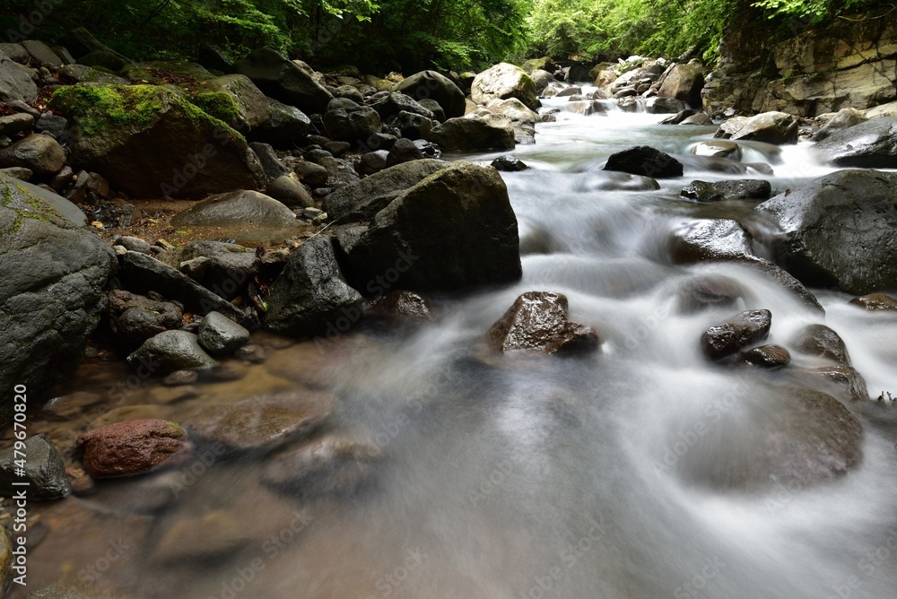 trekking around river and waterfall in summer trekking around river and waterfall in summer
