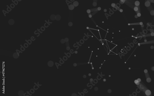 Wallpaper Mural Abstract background. Molecules technology with polygonal shapes, connecting dots and lines. Connection structure. Big data visualization. Torontodigital.ca