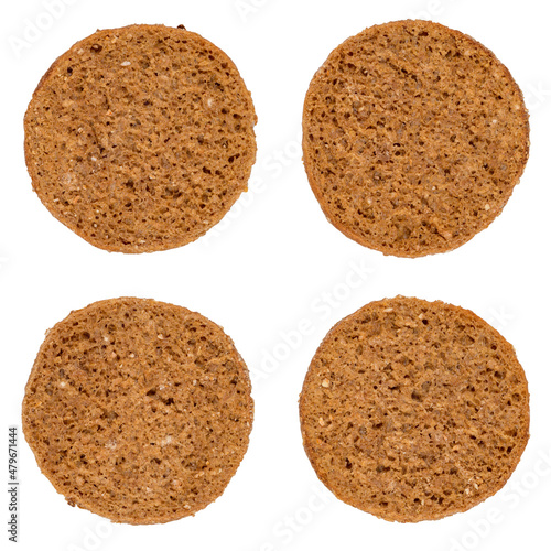 Slices of round rye bread