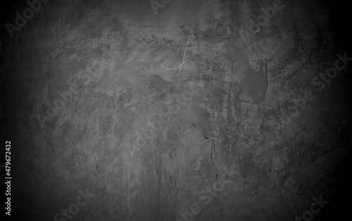 Old wall texture cement dark black gray background abstract grey color design are light with white gradient background.