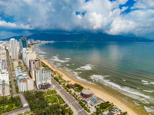 Aerial view of Da Nang city which is a very famous destination for tourists. © Kien