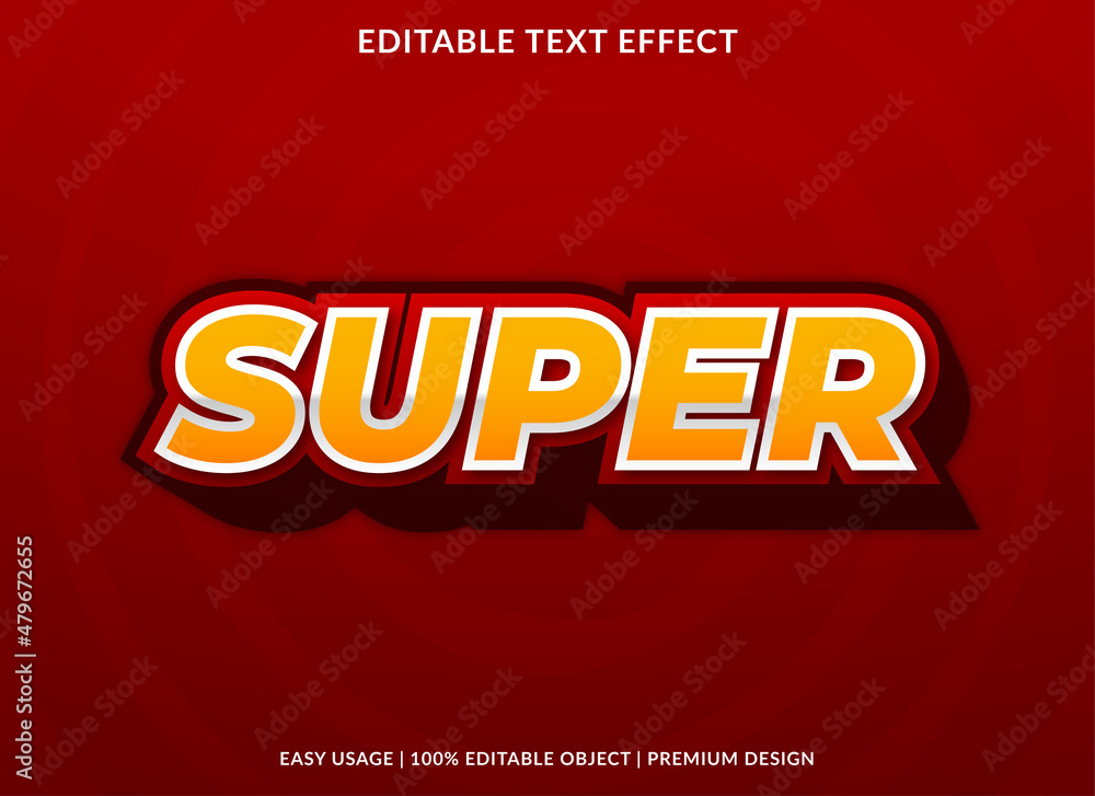 super text effect template with bold and abstract style use for business brand and logo
