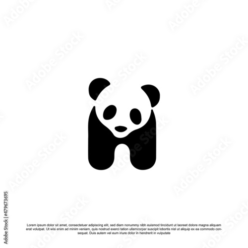 Creative letter N panda logo design for your brand or business