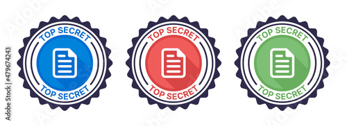 Top secret badge seal icon vector illustration.
