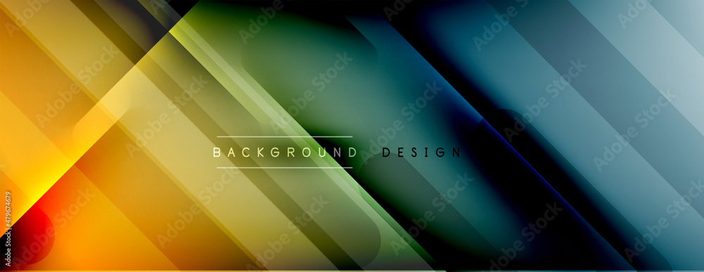 Fototapeta premium Abstract background. Shadow lines on bright shiny gradient background.