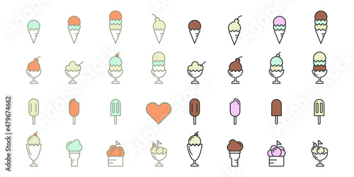 ice cream line icon vector illustration