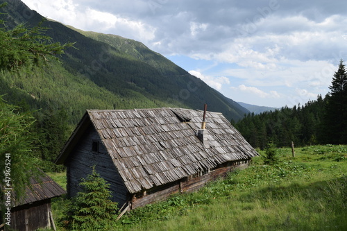 old wooden house in mountains