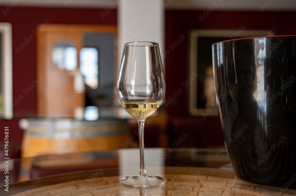 Wine industry of Cyprus island, tasting of white dry wine on winery located on south slopes of Troodos mountain range. Wine industry of Cyprus island, tasting of white dry wine on winery located on south slopes of Troodos mountain range.