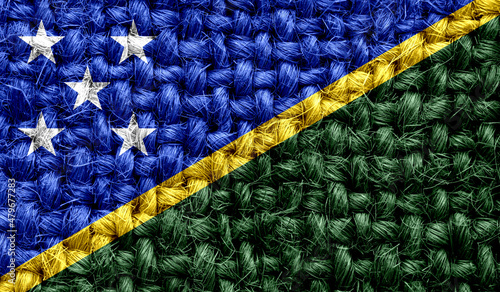 Solomon islands flag on fabric texture. 3D image