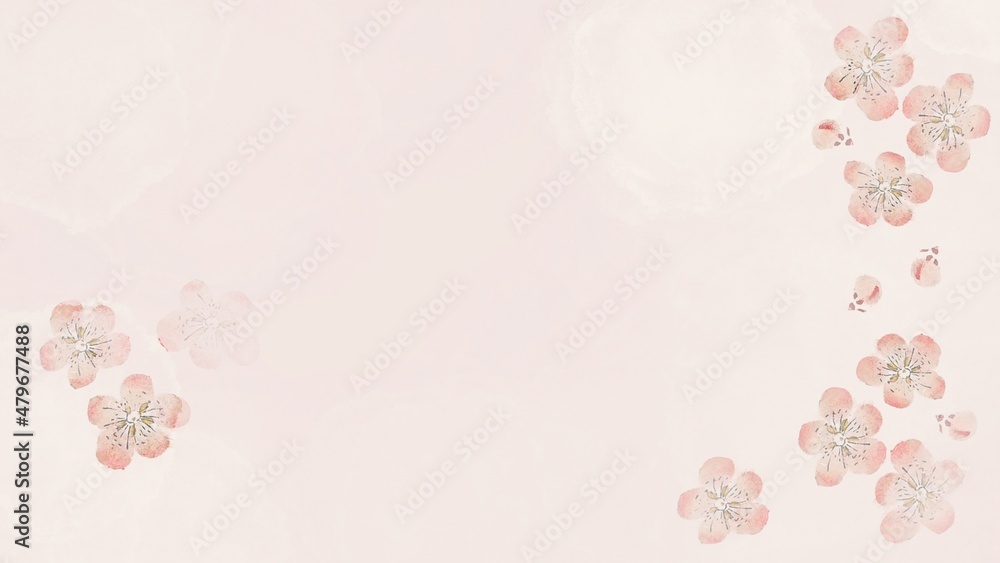 pink background with flowers