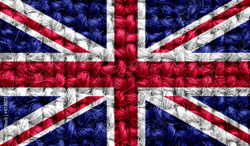 United Kingdom flag on fabric texture. 3D image