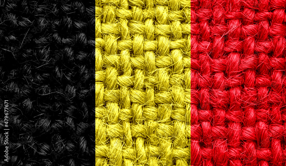 Belgium flag on fabric texture. 3D image Belgium flag on fabric texture. 3D image