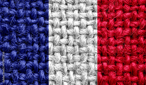 France flag on fabric texture. 3D image