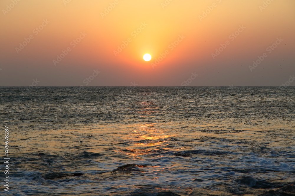 A tropical sunset seascape view. beautiful nature abstract  backgrounds.