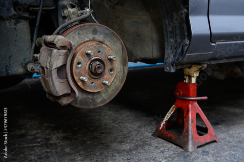 Front disk and caliper brake
