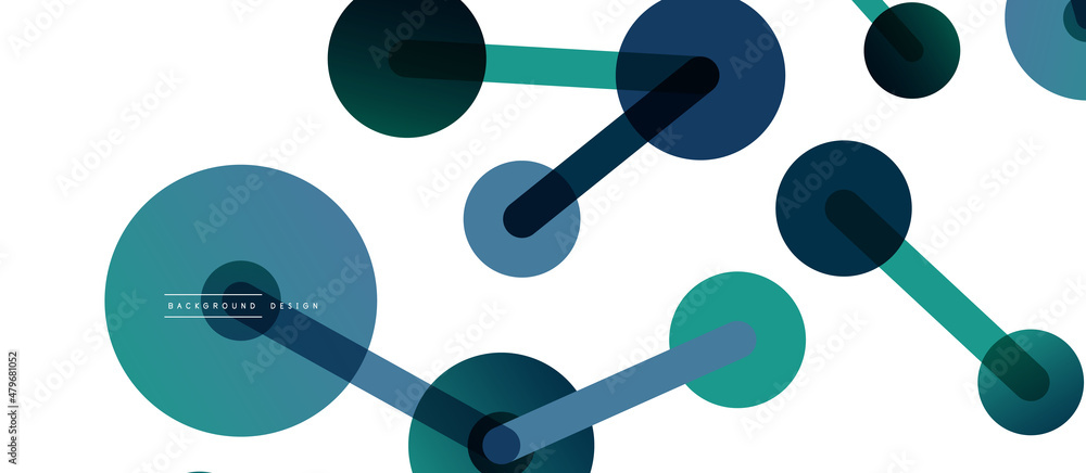 Abstract background. Round dots connected by lines. Trendy techno business template for wallpaper, banner, background or landing Abstract background. Round dots connected by lines. Trendy techno business template for wallpaper, banner, background or landing