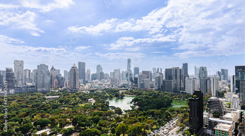Wonderful cityscape at Lumphini Park  Park is a park in Bangkok  Thailand.
