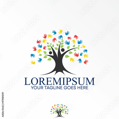 2 people or body human with many hands and leaves like plant image graphic icon logo design abstract concept vector stock. Can be used as a symbol related to nature or community.