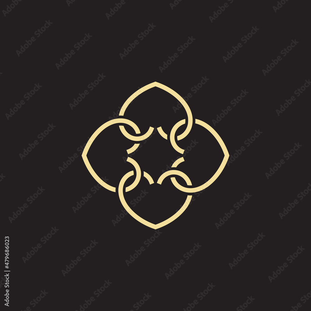 luxury flower line logo design luxury flower line logo design
