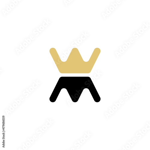 Slika na platnu letter w m monogram logo design