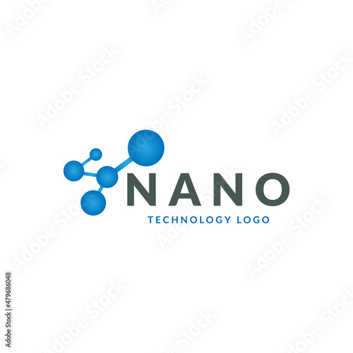 blue nano tech logo template