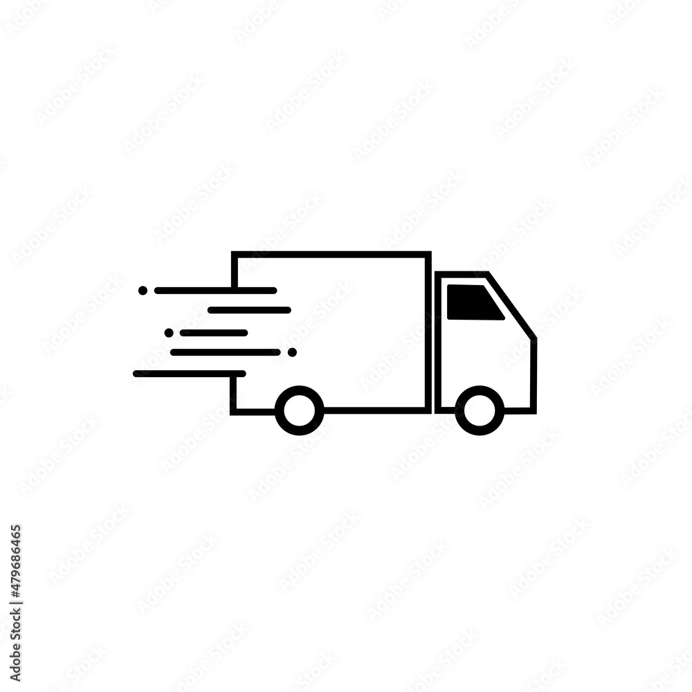 Shipping truck Icon isolated on white background. fast Delivery concept 
