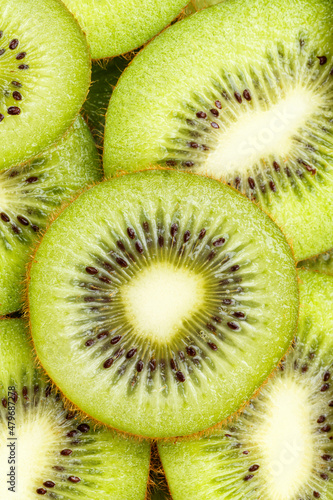 Kiwi fruit kiwis fruits background from above portrait format