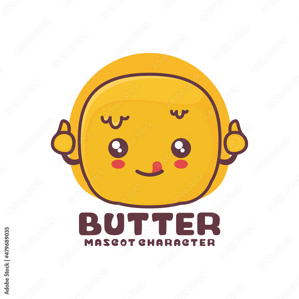 vector butter cartoon mascot, suitable for, logos, prints, stickers, etc vector butter cartoon mascot, suitable for, logos, prints, stickers, etc