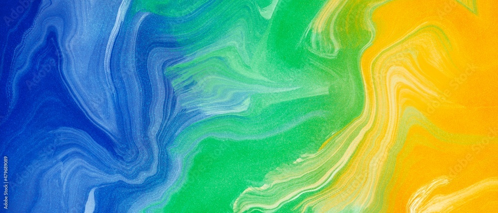 ざらざらテクスチャ マーブル模様の背景横長バナー 青と黄緑と黄色 ラメ カラフル 粒子 抽象的 Stock Illustration Adobe Stock