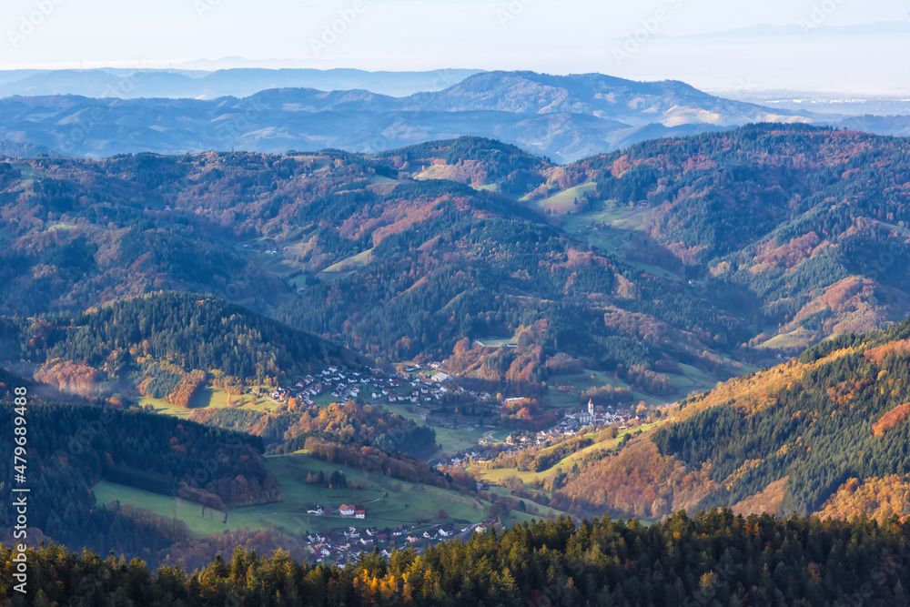Seebach in the Black Forest mountains landscape scenery nature fall autumn in Germany