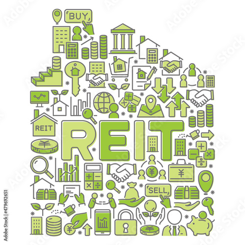 REIT（不動産投資信託）　家型のロゴ