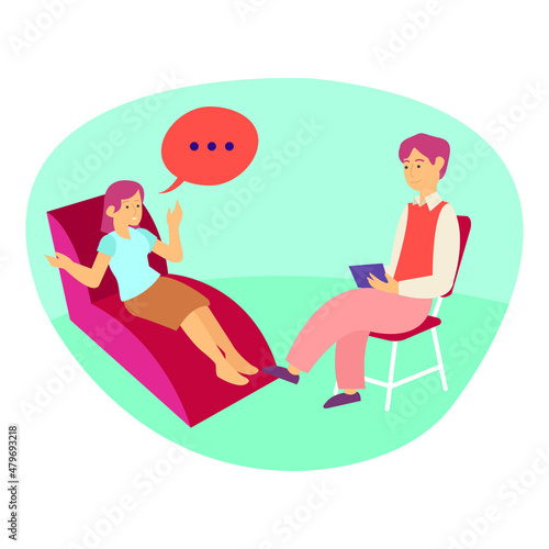 A psychologist is listening to a story from a client