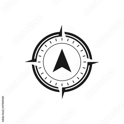 Compass vector black and white logo template