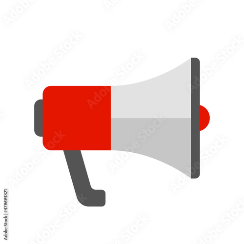 Megaphone flat logo icon bullhorn Loud speaker vector illustration modern design isolated on white background