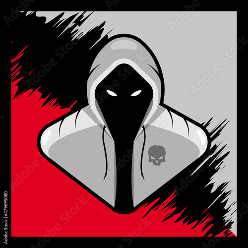 Evil Hacker thief anonymous bad man killer virus attack danger dark