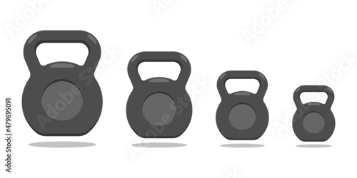 Set of kettlebells illustration of fitness equipment vector