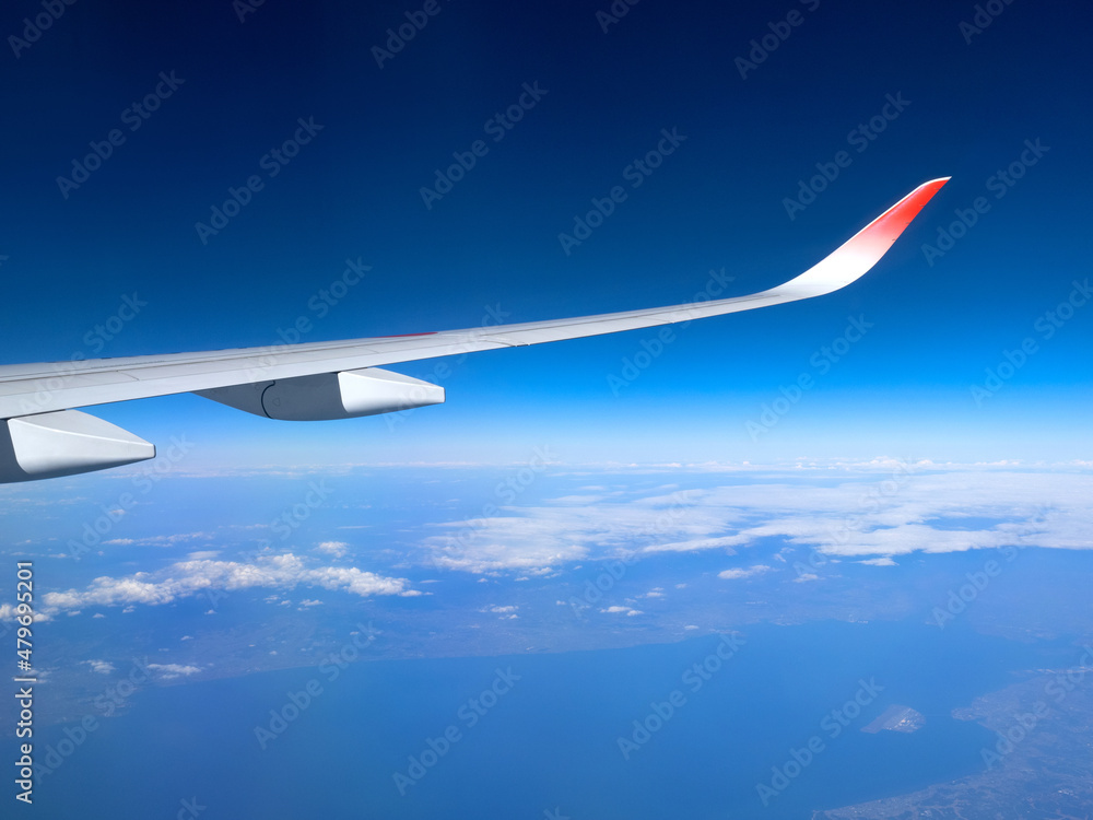 飛行機の窓外の景色 飛行機の窓外の景色