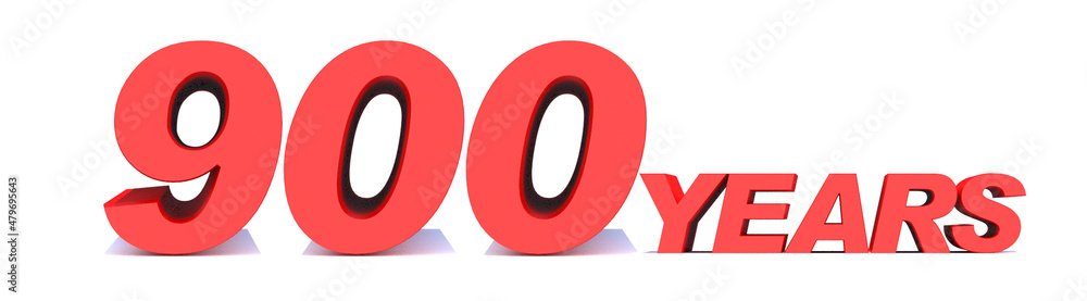 900 YEARS word on white background. 3d illustration 900 YEARS word on white background. 3d illustration