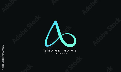AB, BA, Abstract initial monogram letter alphabet logo design