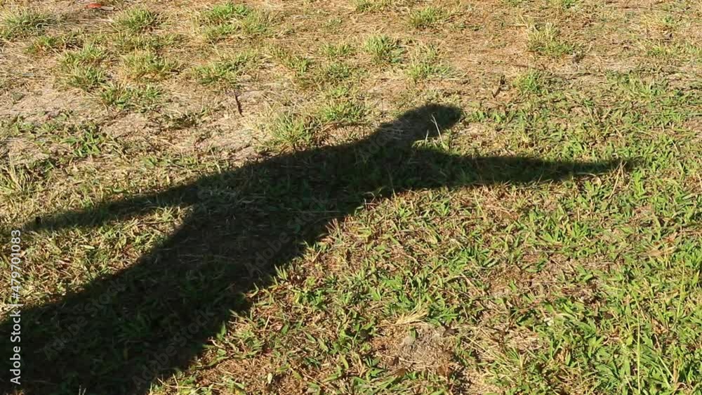 exercise man shadow on ground , outdoor Chiangmai Thailand exercise man shadow on ground , outdoor Chiangmai Thailand
