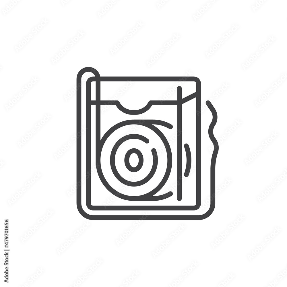 Dental floss box line icon Dental floss box line icon