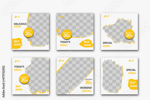 Food menu and restaurant social media banner template