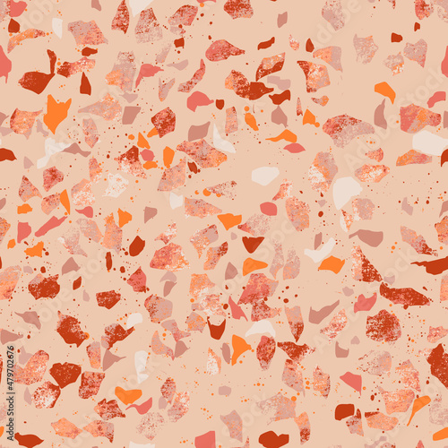 Terrazzo Style Digital Papers, Seamless Patterns, Colorful Stone Illustration, 12 inches