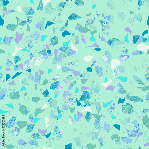 Terrazzo Style Digital Papers, Seamless Patterns, Colorful Stone Illustration, 12 inches