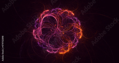 3D rendering abstract round light background