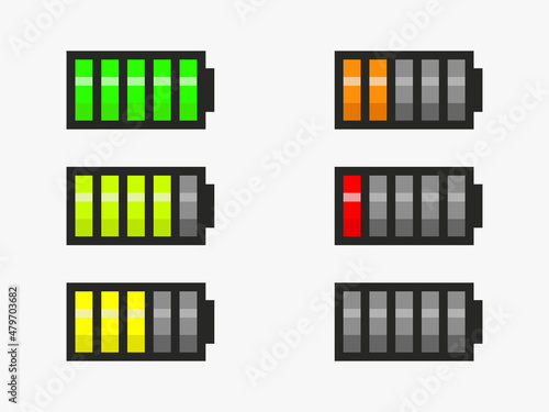 Pixel art battery charge