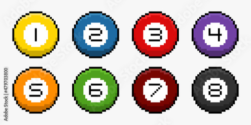 Pixel art billiard ball