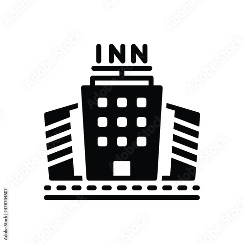 Black solid icon for inns