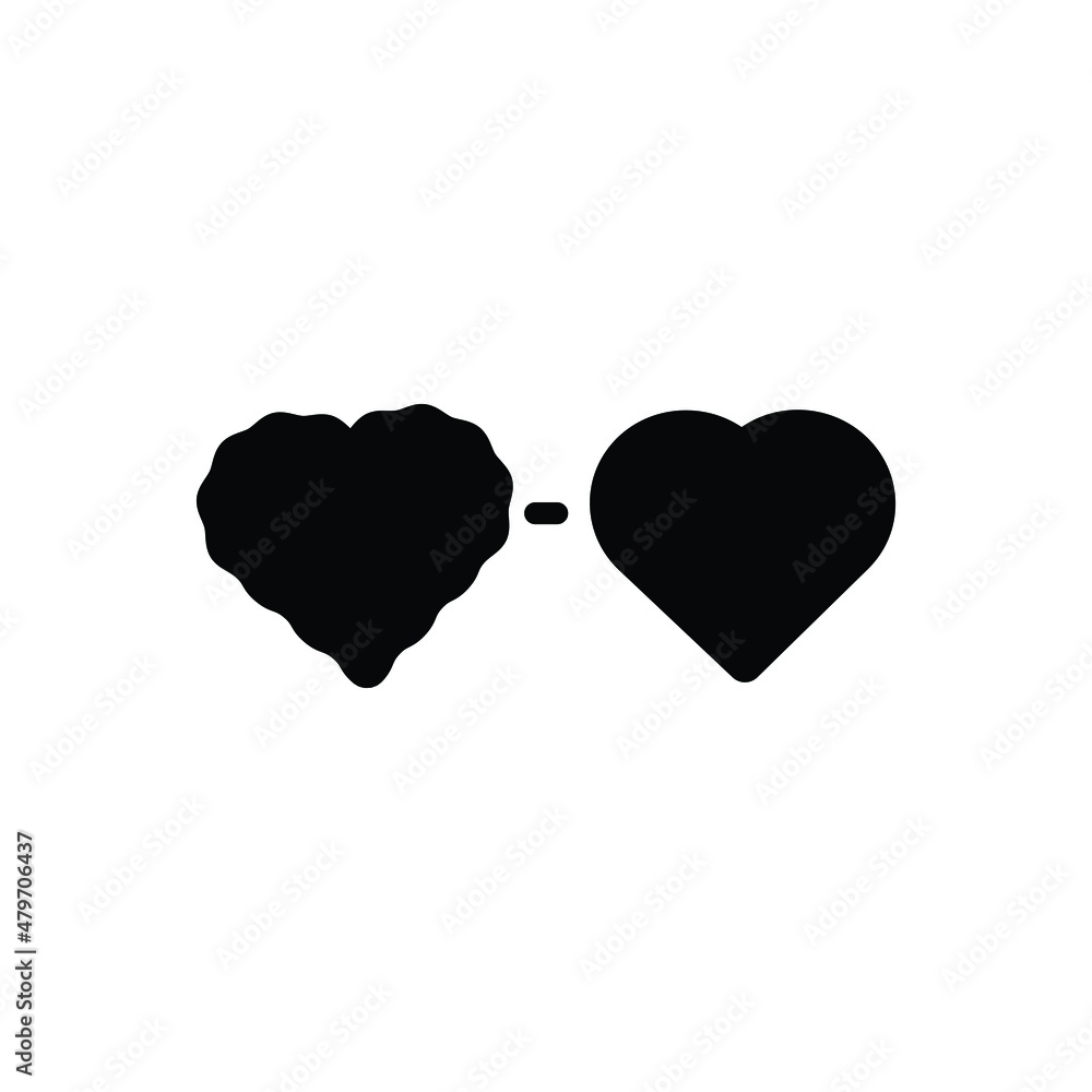 Fototapeta premium Black solid icon for res heart